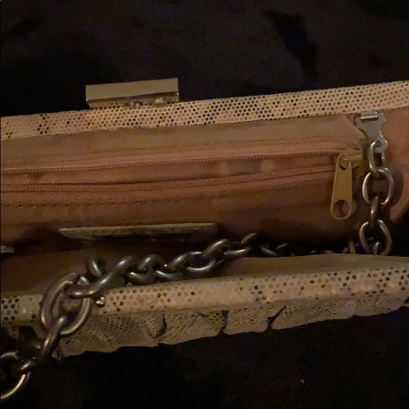 DANIER Leather suede evening clutch. - Picture 3 of 5